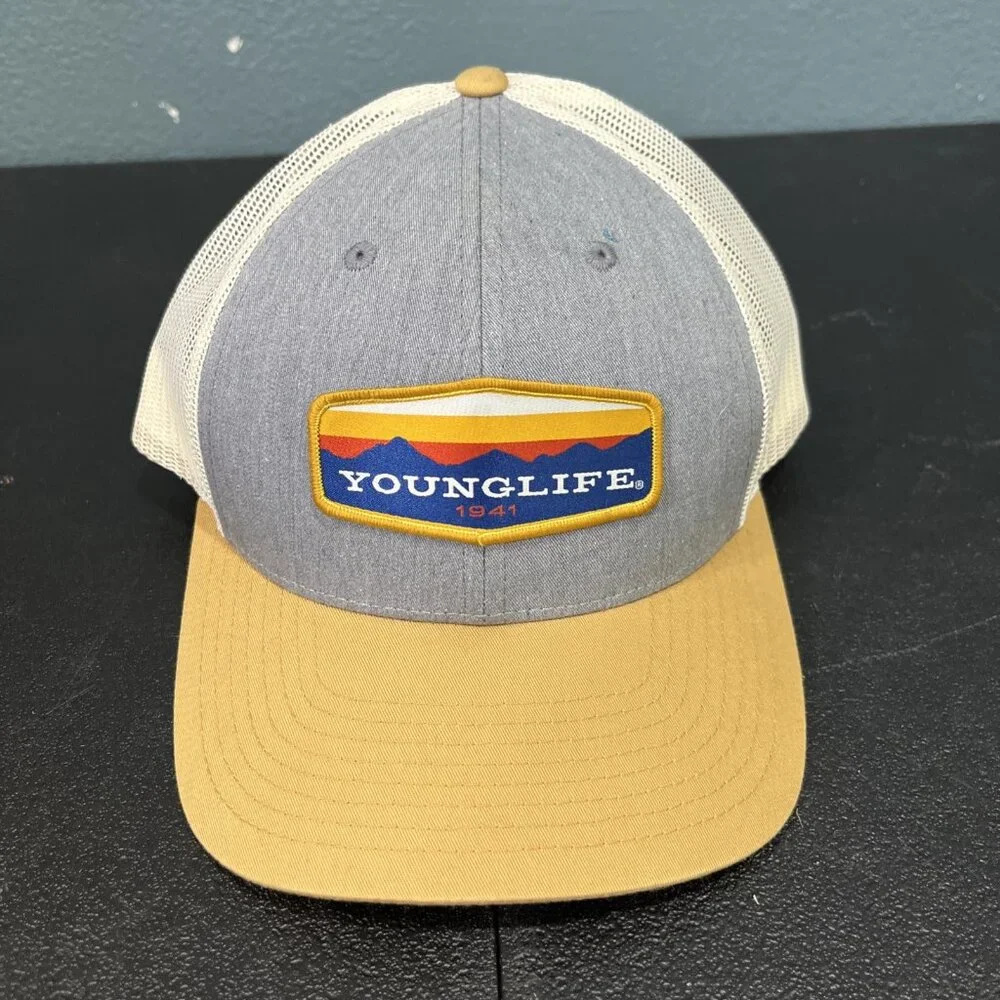 Richardson 115 Trucker Hat Snapback Patch Retro Mountains Camping Sunset M/L‎
